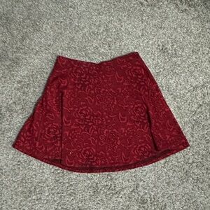 Forever 21 Red Floral A-Line Skirt